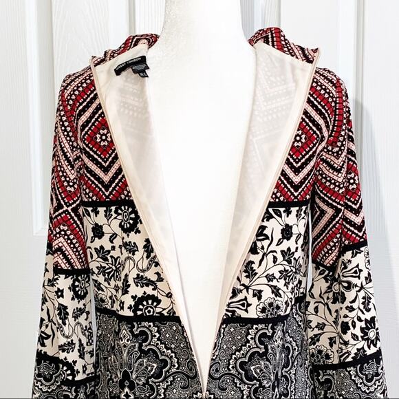 Maggy London Dress 3/4 Sleeve Mixed Print V-Neck Tie Dress Size 4 - Picture 10 of 16